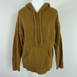 Aerie Waffle Knit Hoodie in‎ Mustard Yellow Size Medium